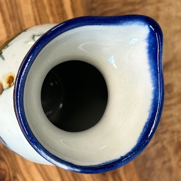 Mexican Art Pottery Vase with Floral Design Tonala Style 4.5” - Picture 5 of 12